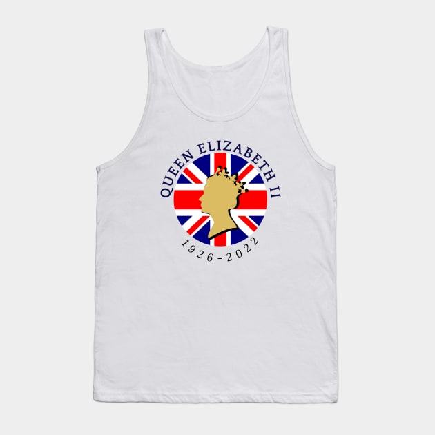 RIP Queen Elizabeth II (1926 - 2022) Print Design Tank Top by Jamille Art